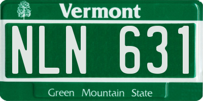 VT license plate NLN631
