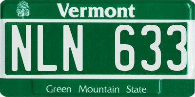VT license plate NLN633