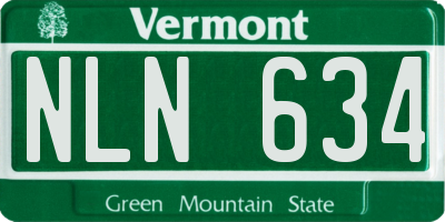 VT license plate NLN634