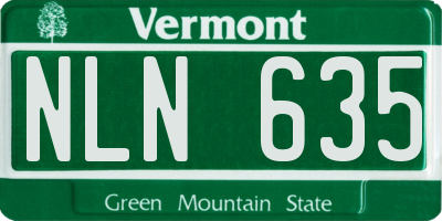 VT license plate NLN635