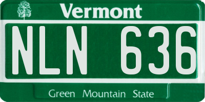 VT license plate NLN636