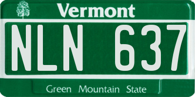 VT license plate NLN637