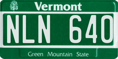 VT license plate NLN640