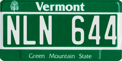 VT license plate NLN644