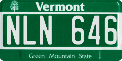 VT license plate NLN646