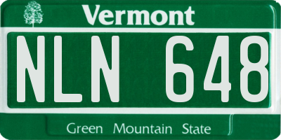 VT license plate NLN648