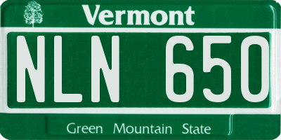 VT license plate NLN650