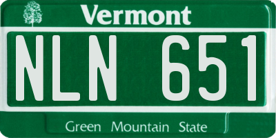 VT license plate NLN651