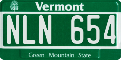 VT license plate NLN654