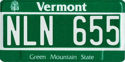 VT license plate NLN655