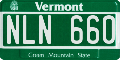 VT license plate NLN660