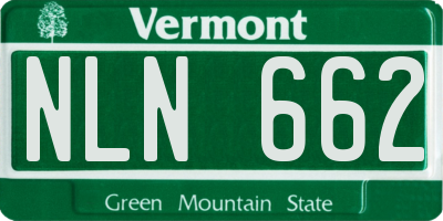 VT license plate NLN662