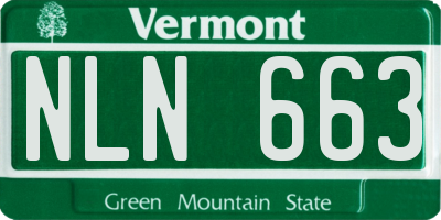 VT license plate NLN663