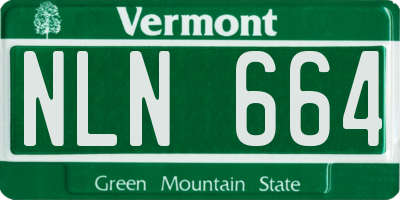 VT license plate NLN664