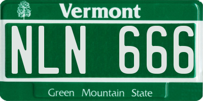 VT license plate NLN666