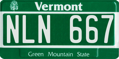 VT license plate NLN667