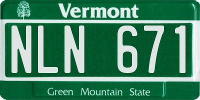 VT license plate NLN671