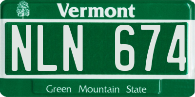 VT license plate NLN674