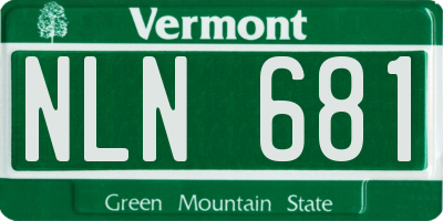 VT license plate NLN681