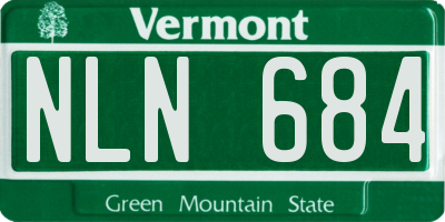 VT license plate NLN684