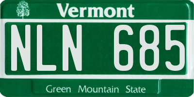 VT license plate NLN685