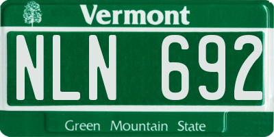 VT license plate NLN692
