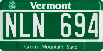 VT license plate NLN694