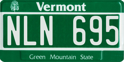 VT license plate NLN695