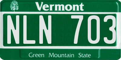 VT license plate NLN703