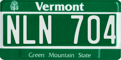 VT license plate NLN704