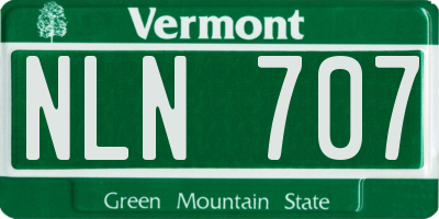 VT license plate NLN707