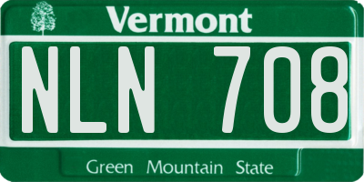 VT license plate NLN708