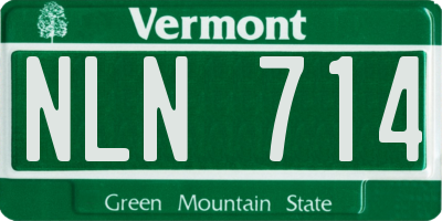 VT license plate NLN714