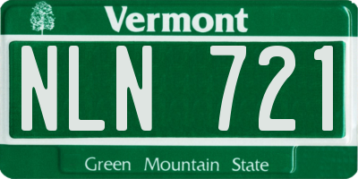 VT license plate NLN721