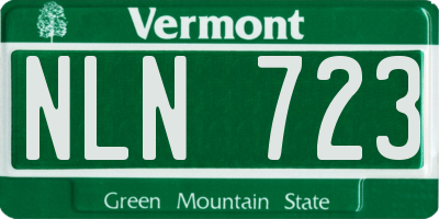 VT license plate NLN723