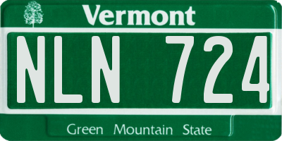 VT license plate NLN724