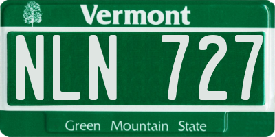 VT license plate NLN727
