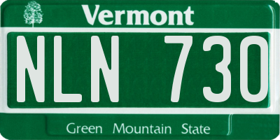 VT license plate NLN730