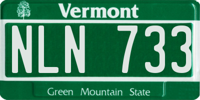 VT license plate NLN733
