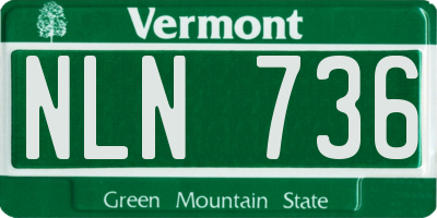 VT license plate NLN736