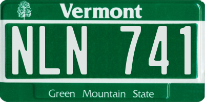VT license plate NLN741