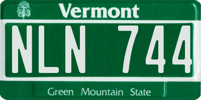 VT license plate NLN744