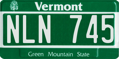 VT license plate NLN745