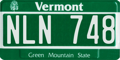 VT license plate NLN748