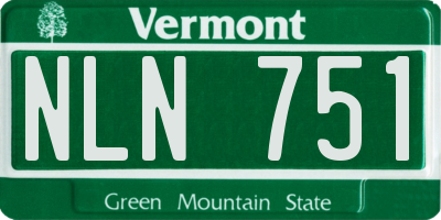 VT license plate NLN751