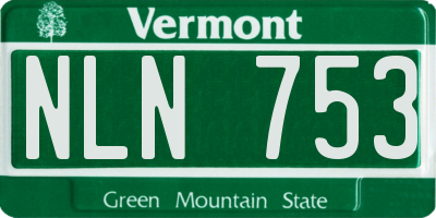 VT license plate NLN753