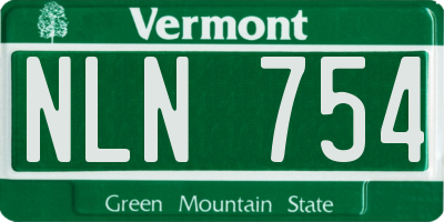 VT license plate NLN754