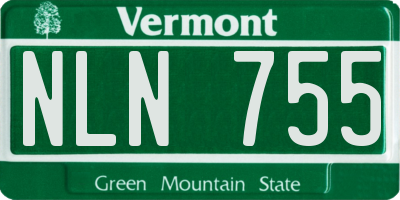 VT license plate NLN755