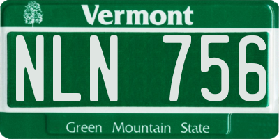 VT license plate NLN756