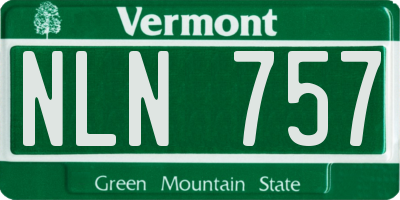 VT license plate NLN757